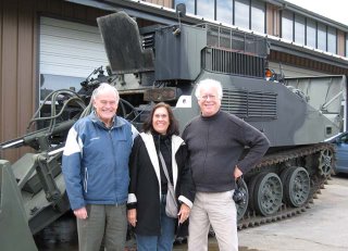 John, Joy, Bill and tank